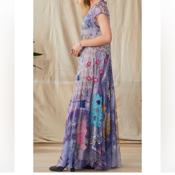 Johnny Was Biya Allegra mesh overlay dress NWOT. No slip. Size M - Picture 7 of 10